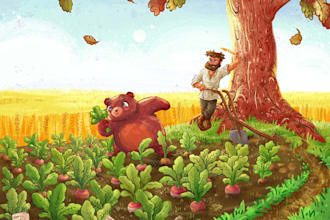 draw digital storybook illustrations for children books