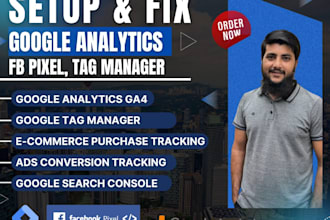 setup google analytics 4, tag amnager, looker dashboard  free ga4 report