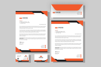 design professional business card, letterhead and envelops