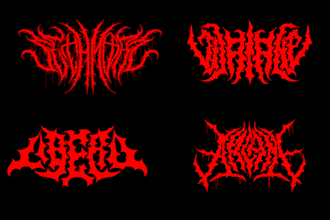 draw a metal band logo style