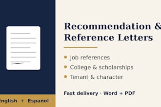 write a recommendation letter in english or spanish