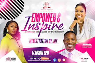 do outstanding event flyer design, postcard or church flyer