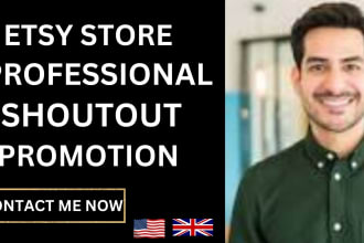 shoutout, promote your shopify etsy store link to USA UK