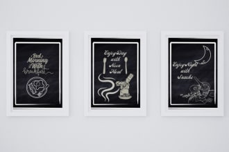do vector illustration art, wall art, line drawing and coffee shop wall art