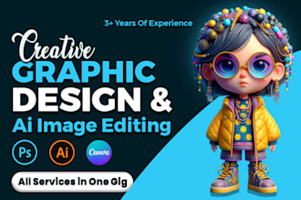 do custom graphic design, fix and edit ai images