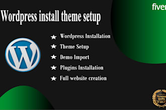install any wordpress theme with full website creation