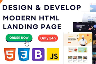 design modern responsive HTML landing page in 24h
