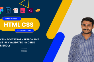 convert psd to html figma to html responsive website