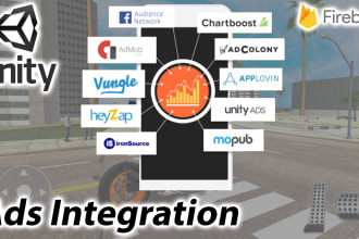 integrate admob, unity, applovin mediation and analytics in your app and games
