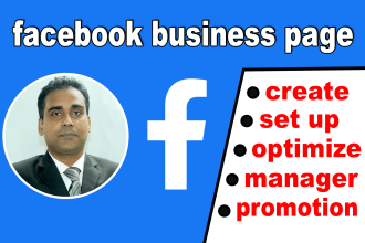 do facebook business page creation, setup, organic promotion and manage