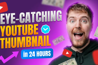create a catchy youtube thumbnail design in 24 hours