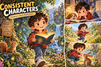 create children book illustrations with consistent characters