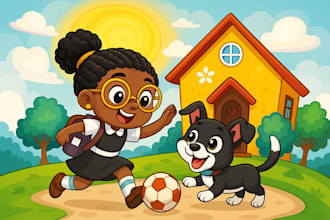 do professional children book illustrations and book cover art for story book