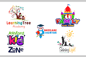 design childcare, education kids, and children logo, baby brand