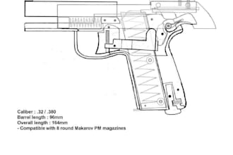draw 3d semi or fully auto firearm design for 3d printing