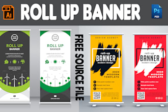 design creative roll up banner, retractable banner