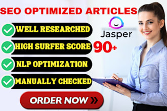 write surfer SEO article with jarvis or jasper ai