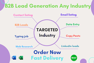 do proficient data entry, web research, email listing,