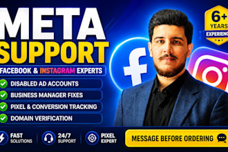 contact meta support to fix your facebook , business manager , ad account issue