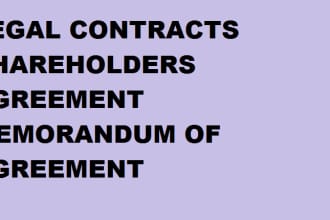 draft legal memorandum of agreement, shareholder agreement,