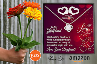 do unique message card design for shineon, etsy, amazon