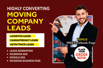 generate exclusive logistic moving company leads, sales funnel via facebook ads