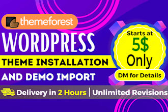 do themeforest wordpress theme installation and demo import