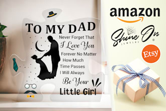 do unique acrylic puzzle plaque and message card design for shineon, etsy