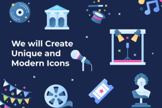 create custom flat gradient vector icons