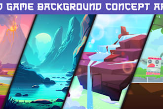 create 2d game backgrounds concept art, environment and tiles
