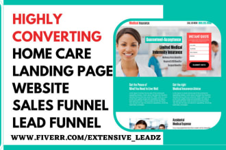 build health insurance, life insurance finance wordpress website or landing page