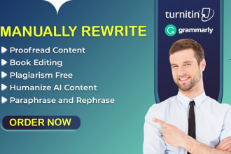 manually edit, rewrite, proofread and humanize ai content, plagiarism free