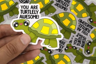 create a cute colorful vector sticker