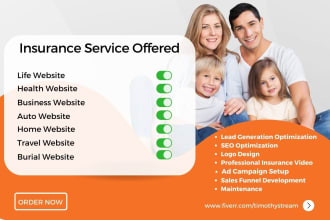design burial insurance home insurance health insurance travel insurance website