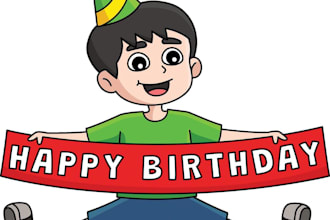 create a custom happy birthday cartoon video