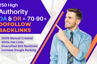 250 SEO backlinks high da authority link building service for google rank