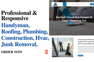 construction website, handyman, roofing, plumbing, hvac, junk removal website