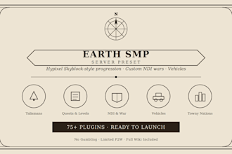 set up a hypixel skyblock style earth smp minecraft server preset