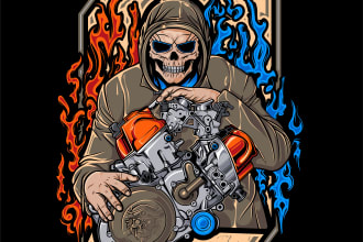 make a custom tshirt design with mechanical theme