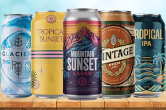 do label for juice beverage seltzer booster can beer water energy drinks wine