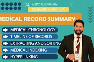 write medical record summary chronology as physician doctor