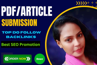 do manually PDF or article submission  SEO link building backlinks