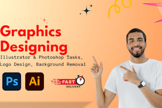 do creative solutions graphic design, ai, ps editing, logo design and bg removal