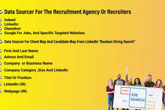 use boolean search to source data for recruiters from the client map on linkedin