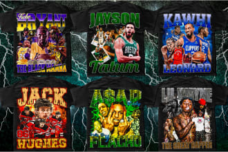provide bootleg 90s vintage raptee all sports tshirt design
