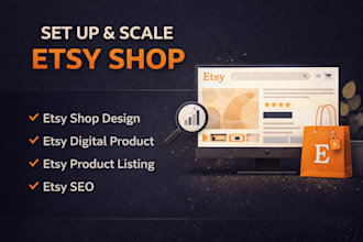 set up scale etsy shop design etsy digital product etsy product listing etsy seo