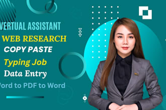 do web research, copy paste, excel, PDF and collect data