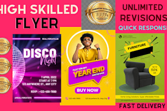 design a digital , food , event , marketing , party flyer