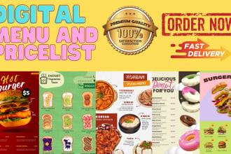 design food menu , restaurant menu board, digital menu cards