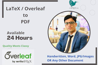 provide files written in overleaf, latex, PDF conversion